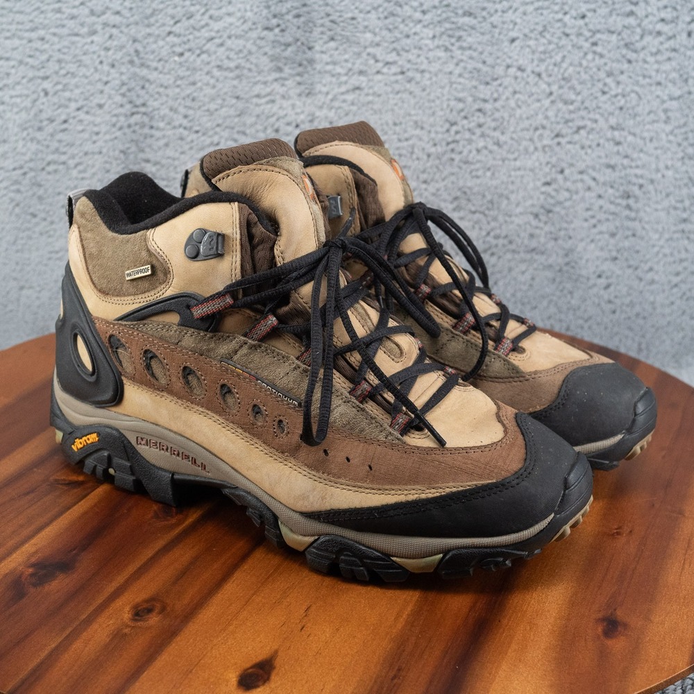 Merrell Pulse II Size 12 Mens Waterproof Tan Performance Hiking Shoes